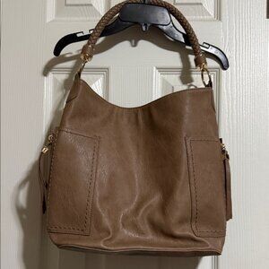 Mystique Boutique Brown Hobo Bag with Braided Handle
